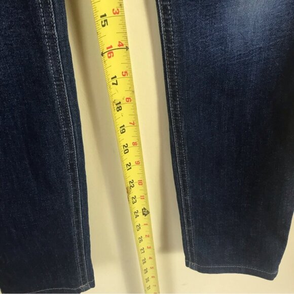 JOE’S Jeans Mid Rise Stretch Straight Leg Skinny Distressed Dark Blue Zip 29 - Picture 13 of 14